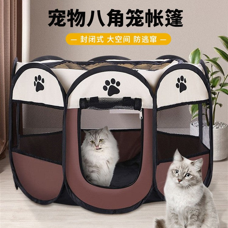Portable Foldable Pet Playpen Octagonal Tent for Cats and Dogs