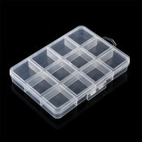 12-Grid Clear PP Storage Box with Adjustable Dividers for Small Parts and Accessories