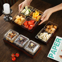 Nordic Style Acrylic Divided Serving Tray with Handle for Snacks and Appetizers