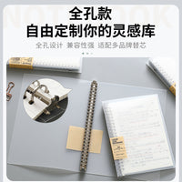 PP Soft Cover Loose-Leaf Notebook with Iron Clip, Thick Pages, B5/A4, Detachable for Students