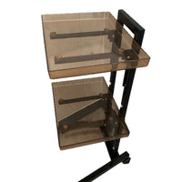 Stainless Steel Folding Salon Trolley Cart with Acrylic Trays for Hair Dyeing and Storage