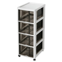 Under-Desk Storage Drawer Cabinet with Wheels, Multi-Layer Organizer for Cosmetics and Office Supplies