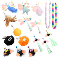 Interactive Feather Wand Cat Toy with Replaceable Heads