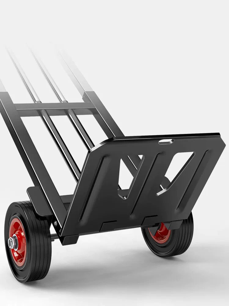 Foldable Hand Truck Dolly Cart with Steel Plate Base for Luggage, Shopping, and Cargo Transport