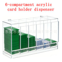 Acrylic Trading Card Organizer Box with 3 or 6 Slots, Open or Lidded