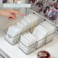Acrylic Desktop Storage Box with Dividers for Instant Photos & Small Items