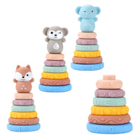 Kids' Early Education Stacking Rainbow Ring Bowling Soft Building Blocks Toy Set