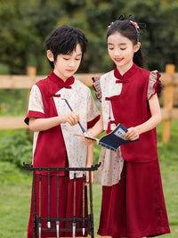 Children's Hanfu Style School Uniform Set for Performances and Sports Events