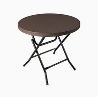 Outdoor Foldable Rattan-Style Patio Table and Chair Set for Balcony Garden