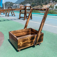 Outdoor Wooden Play Cart and Climbing Ladder Set