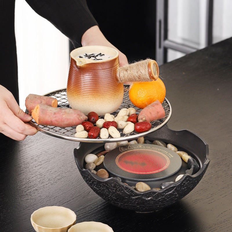 Portable Tea Brewing & BBQ Grill Set for Home & Patio, Charcoal Stove for Outdoor Gatherings