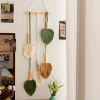 Nordic Leaf Hand-Woven Tapestry Wall Hanging for Room Decor