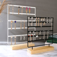 Metal Jewelry Display Stand with Multi-Tier Holes for Earrings and Studs