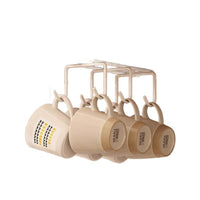 Under Cabinet Mug Holder Rack Wall Mounted Coffee Cup Organizer with 6 Hooks