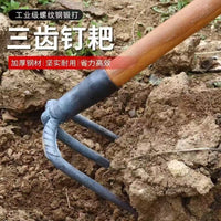 Garden 2/3/4-Tine Steel Rake for Planting, Digging, Weeding, and Loosening Soil, Agricultural Tool for Sweet Potatoes and Peanuts