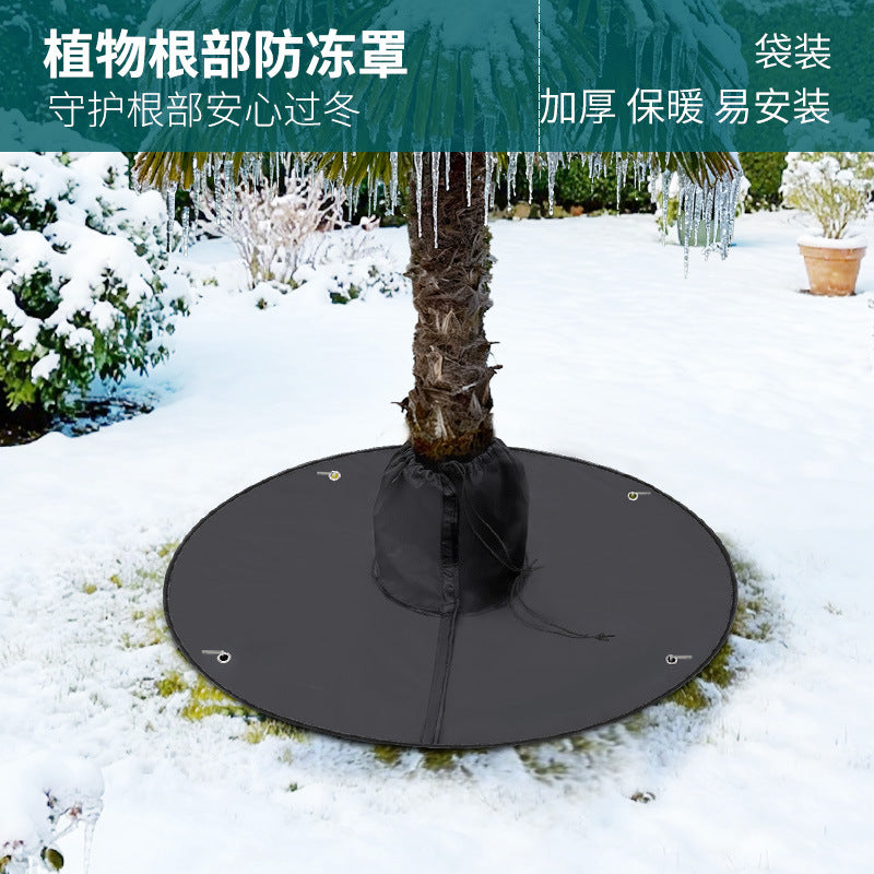 Winter Plant Root Protection Cover with Drawstring and Velcro for Outdoor Potted Plants