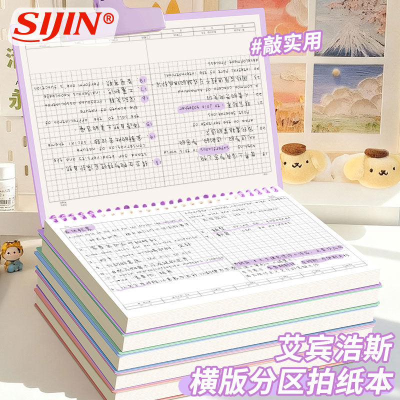B5 Spiral Notebook with Tabbed Dividers, Thickened Pages, Lined/Grid Options, for Students and Office