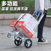 Foldable Portable Shopping Cart with Wheels for Groceries and Outdoor Use