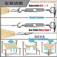 UPF50+ Waterproof Sun Shade Sail for Outdoor Patio Garden