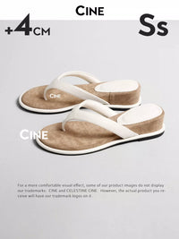 Abdominal Store Women's Flip Flops 4cm Platform Beach Sandals Outdoor Summer Toe Post Slippers