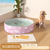 Foldable Pet Swimming Pool for Dogs, Portable Bathing Tub for Large and Medium Pets