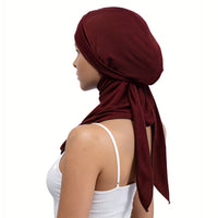 Women's High Elastic Breathable Neck Cover Head Scarf with Tie-Back