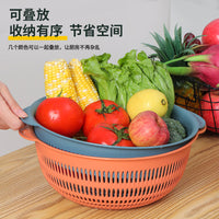 3-Piece Plastic Drain Basket Set for Washing Vegetables and Fruits