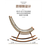 Outdoor Wicker Rocking Chair with Ottoman and Cushions for Patio Garden Balcony