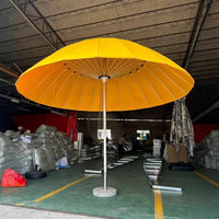 Outdoor Fiberglass Patio Umbrella with Aluminum Pole for Beach, Pool, and Garden