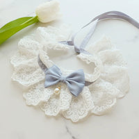 Pet Bow Tie Collar with Bell, Lace Bib Scarf for Cats and Dogs