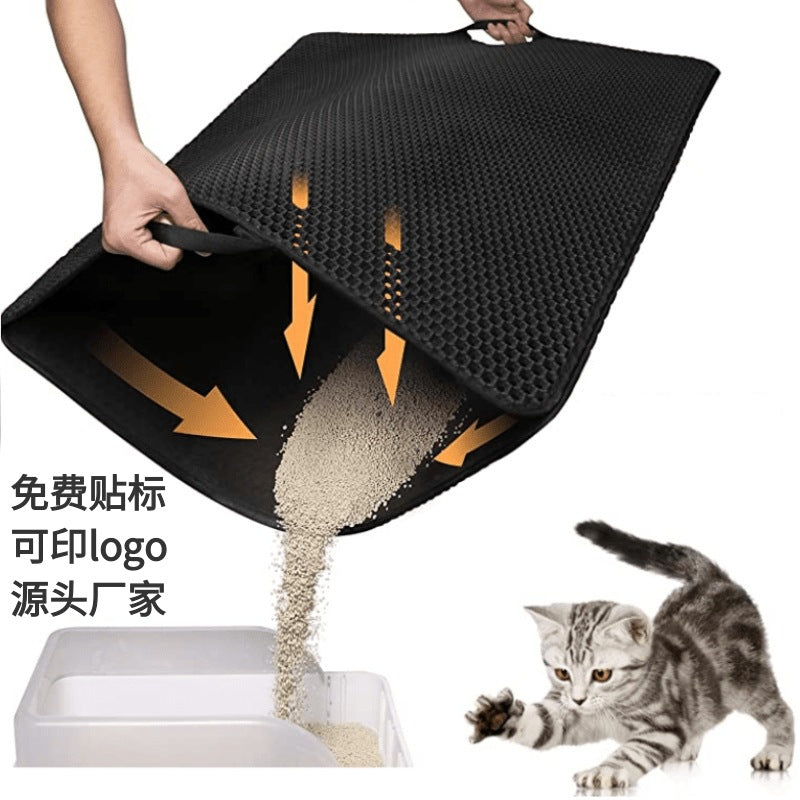 EVA Double Layer Cat Litter Mat Trapper, Waterproof and Anti-Splash Pad for Litter Boxes