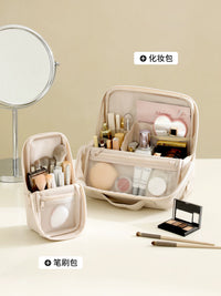 Portable Standing Makeup Brush Bag for Travel