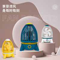 Rocket Model Handheld Mini Fan USB Rechargeable for Kids & Students