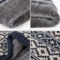 Fleece Lined Knitted Neck Warmer for Winter, Unisex Thermal Scarf