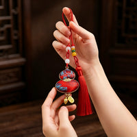 Handmade Song Brocade Gourd Tassel Pendant for Car & Keychain