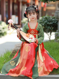 Girls' Hanfu Dress Chinese Style Tang Suit for Performance and Dance