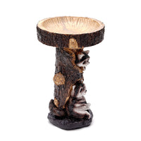 Resin Raccoon Bird Bath & Feeder for Garden & Patio