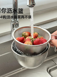 Yinuo Kitchen 304 Stainless Steel Colander Bowl Set for Washing Rice, Beating Eggs, and Draining Fruits