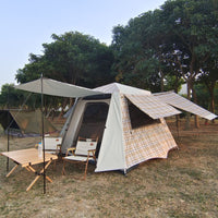 Automatic Pop-Up Camping Tent for 3-4 People, Double Layer Waterproof All-Season Outdoor Shelter