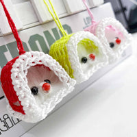 Plush Mink Fur Mouse Keychain with Woven Basket Ornament