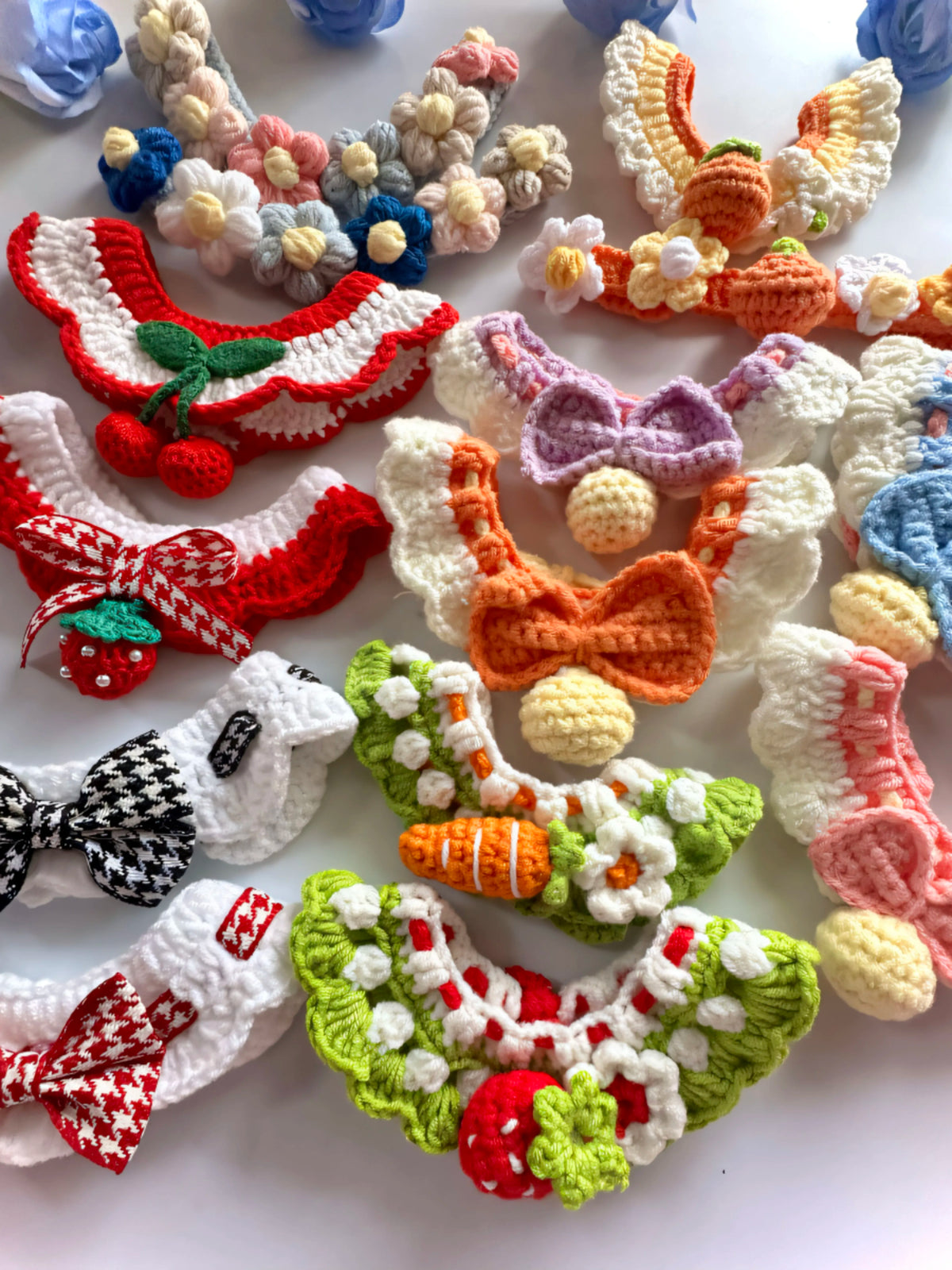 Hand-Woven Pet Collar, Cat Bib, Dog Saliva Towel, Cartoon Kitten Bow Tie Decoration