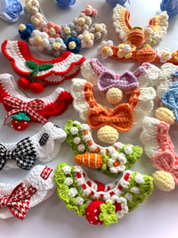 Hand-Woven Pet Collar, Cat Bib, Dog Saliva Towel, Cartoon Kitten Bow Tie Decoration