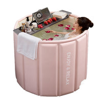 Foldable Portable Bathtub for Adults and Kids, Thickened Insulated Soaking Tub with Seat Option
