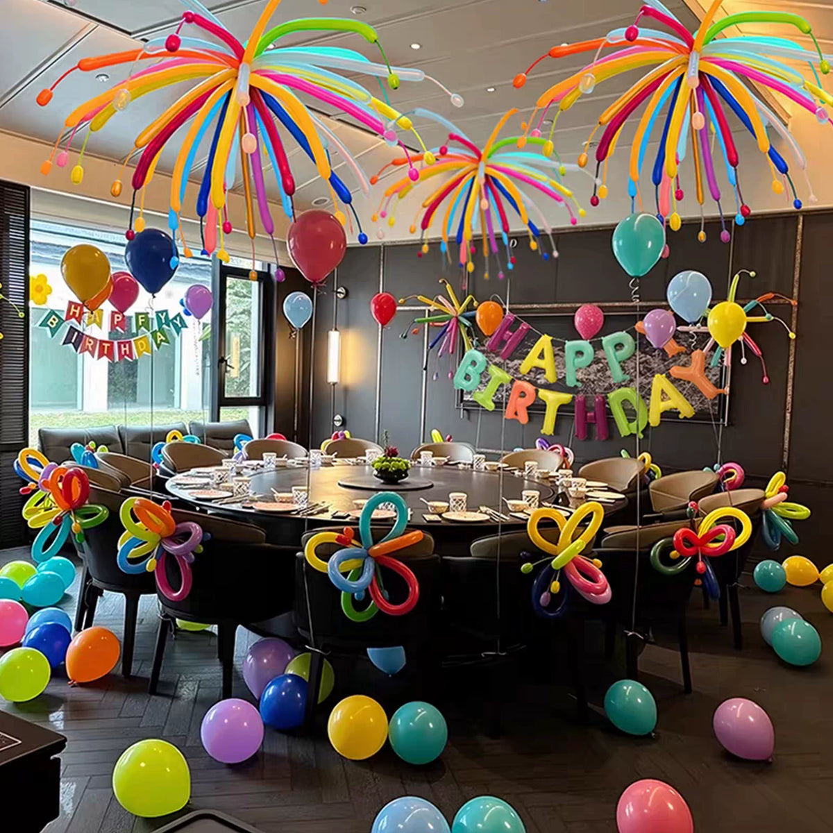 Dopamine Fireworks Balloon Set for Birthday Party Decoration