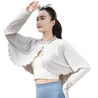 Women's Sun Protection Shawl with Sleeves, UV Protection Cape for Cycling and Driving