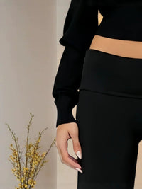 Women's Casual Wide Leg Cropped Pants with Drape