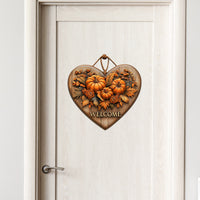 Thanksgiving Wooden Heart Pumpkin English Slogan Wall Decal