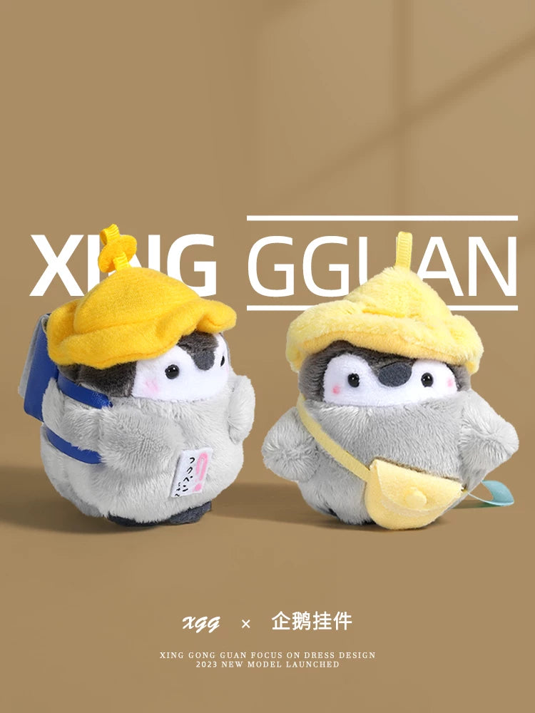 Fluffy Penguin Plush Keychain Backpack Charm