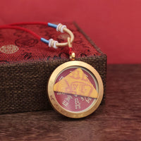 Brass Mountain Ghost Coin Vermilion Lucky Cloud Gahu Box Pendant Car Keychain Bag Charm
