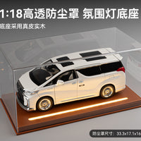 1/18 Scale Model Car Acrylic Display Case with LED Lights, Dustproof Transparent Storage Box for Collectibles and Toys